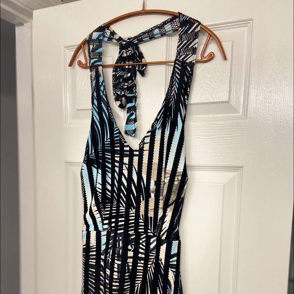Palm leaf adjustable maxi dress
